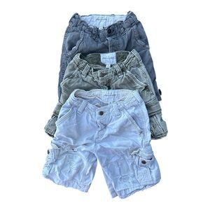 Vintage Abercrombie Boys Cargo Shorts Set of 3, 100% Cotton, Size 10